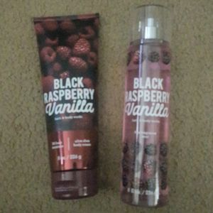 Bath and body works black raspberry vanilla set